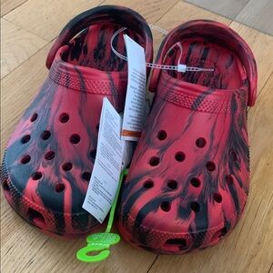 CROCS Kids Red and Black Clogs